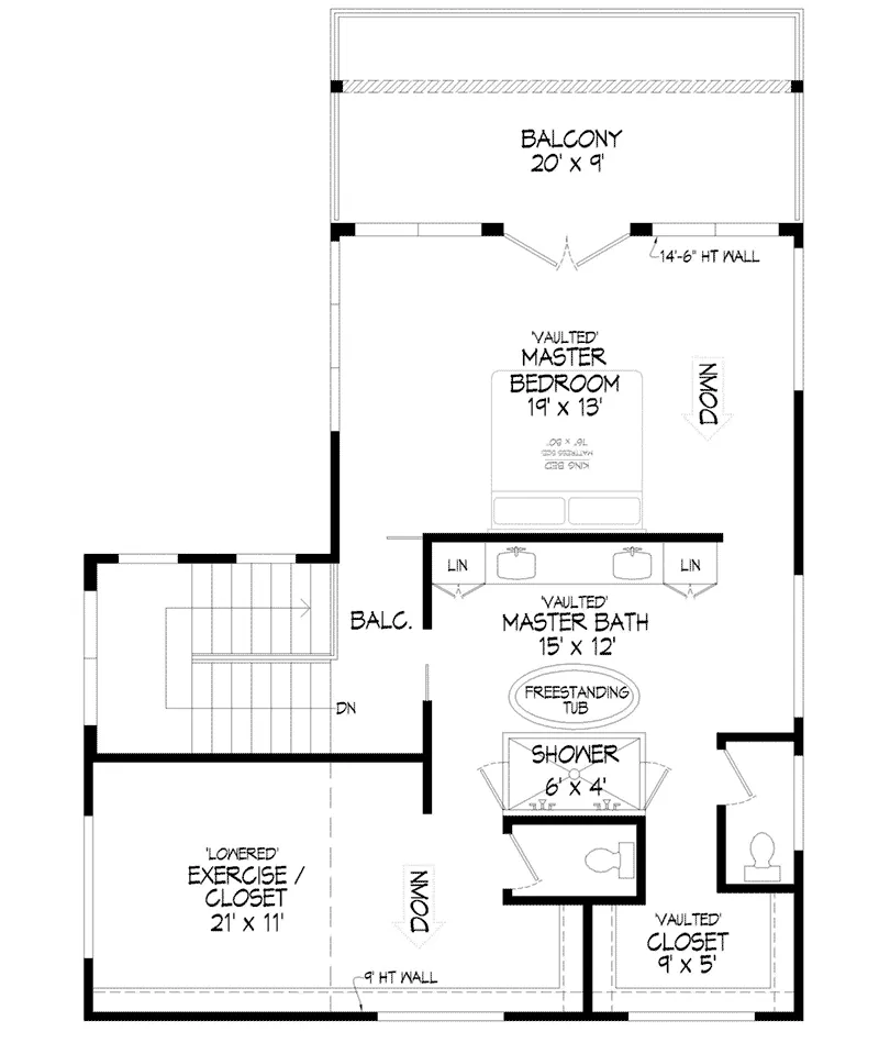 Waterfront House Plan Second Floor - 141D-0348 - Shop House Plans and More