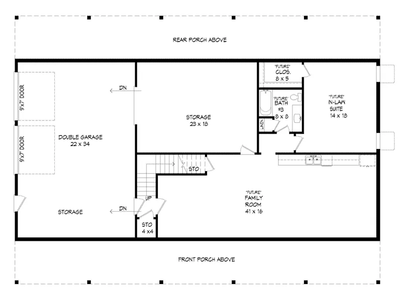 Ranch House Plan Basement Floor - 141D-0363 - Shop House Plans and More