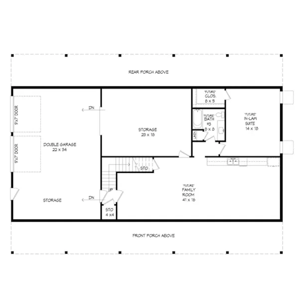 Acadian House Plan Basement Floor - 141D-0363 - Shop House Plans and More