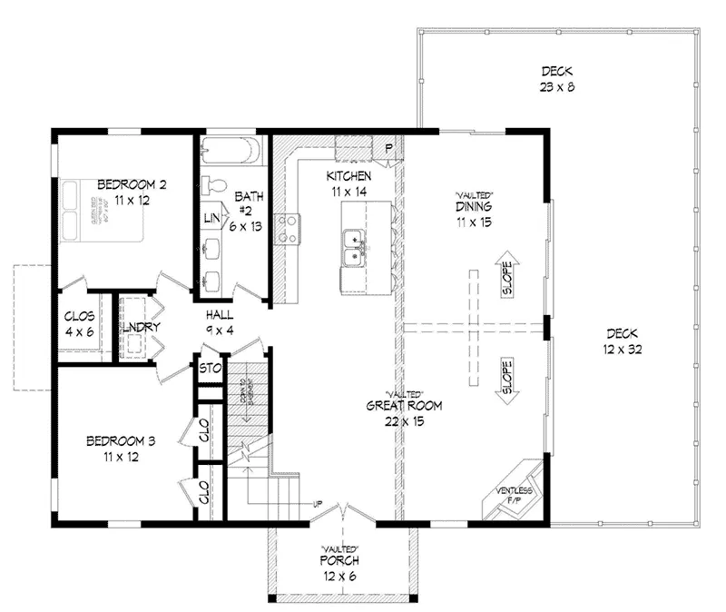 Rustic House Plan First Floor - 141D-0372 - Shop House Plans and More
