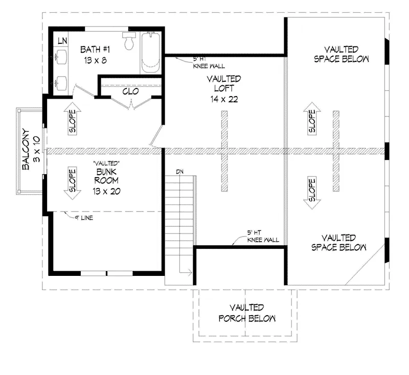 Rustic House Plan Second Floor - 141D-0372 - Shop House Plans and More