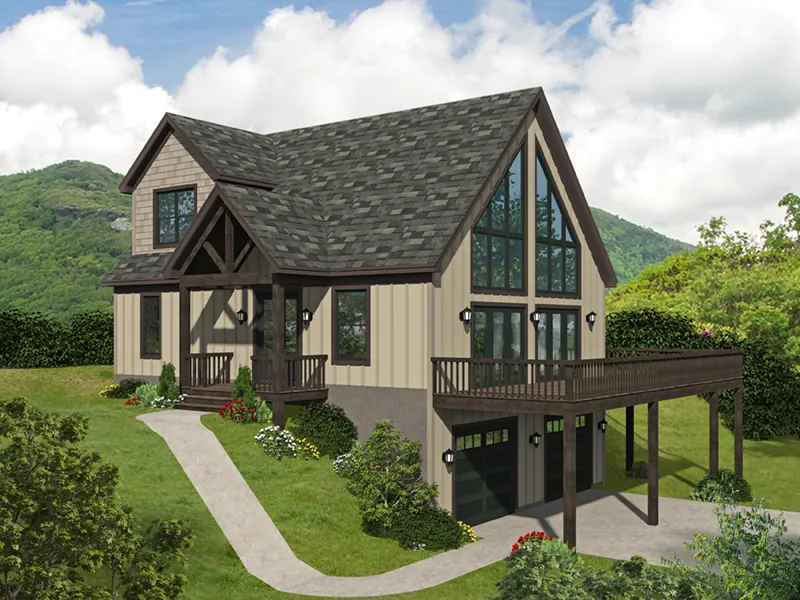 Rustic House Plan Front of Home - 141D-0372 - Shop House Plans and More