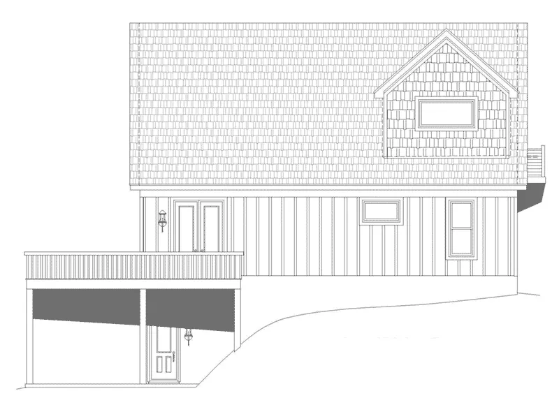 Rustic House Plan Rear Elevation - 141D-0372 - Shop House Plans and More