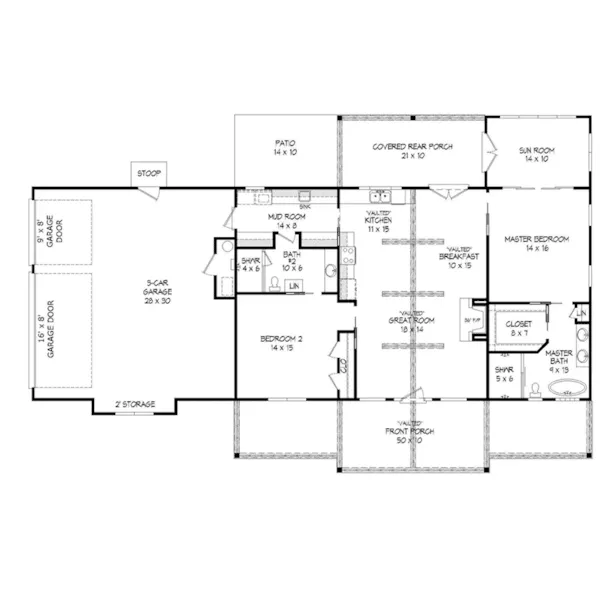 Farmhouse Plan First Floor - Glenrock III Craftsman Home 141D-0404 - Shop House Plans and More