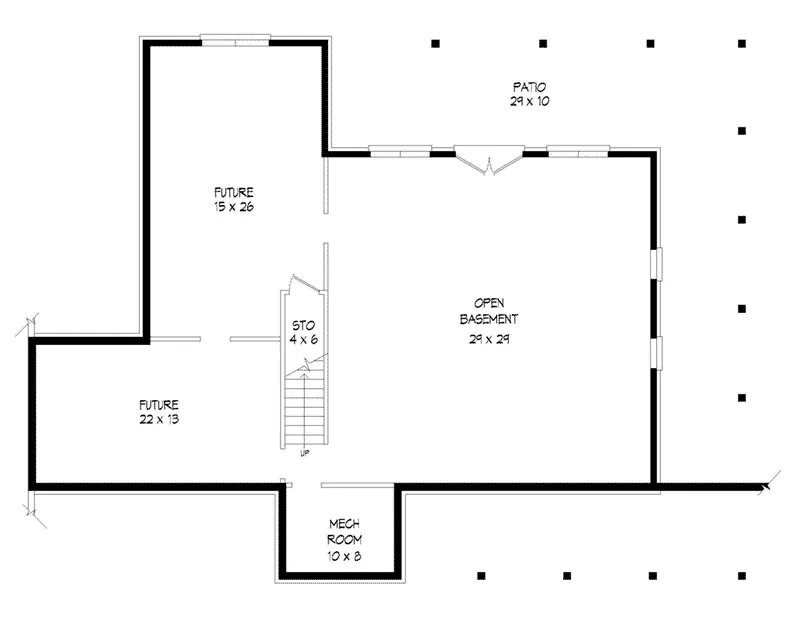 Modern Farmhouse Plan Basement Floor - 141D-0405 - Shop House Plans and More