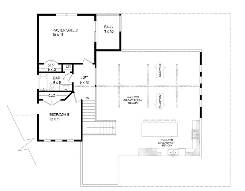 Modern Farmhouse Plan Second Floor - 141D-0405 - Shop House Plans and More
