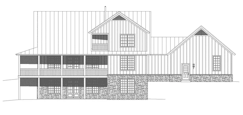 Modern Farmhouse Plan Rear Elevation - 141D-0405 - Shop House Plans and More