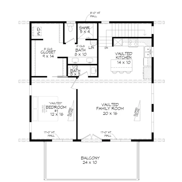 Waterfront House Plan Second Floor - Eagle Lane Modern Home 141D-0406 - Shop House Plans and More