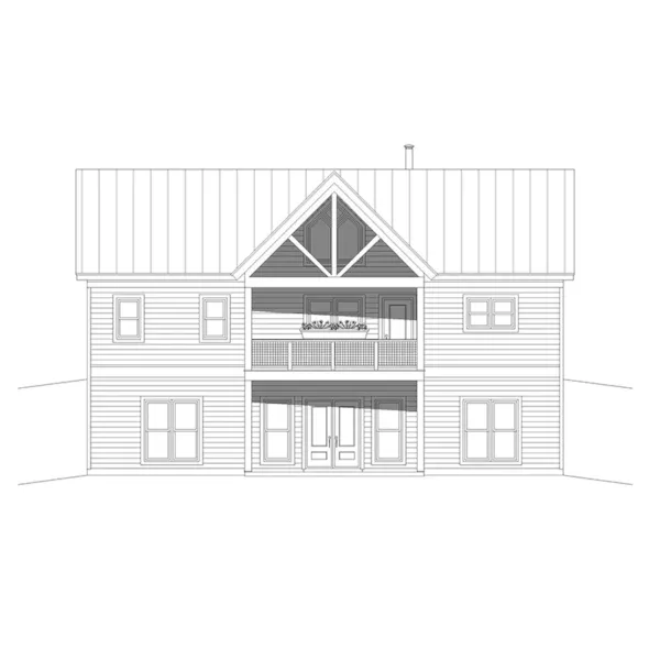 Farmhouse Plan Rear Elevation - Eagle Ranch Point Country Home 141D-0414 - Shop House Plans and More