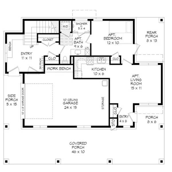 Vacation House Plan First Floor - Mt. Eagle Modern Home 141D-0418 - Shop House Plans and More