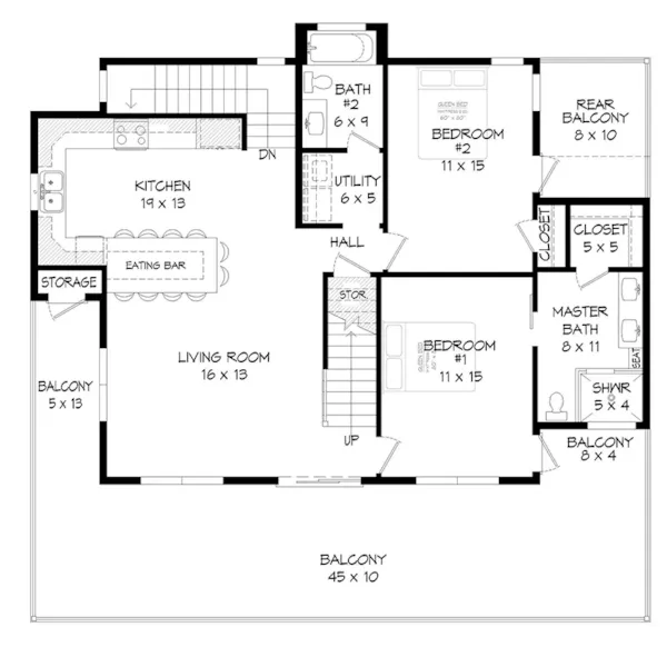 Vacation House Plan Second Floor - Mt. Eagle Modern Home 141D-0418 - Shop House Plans and More