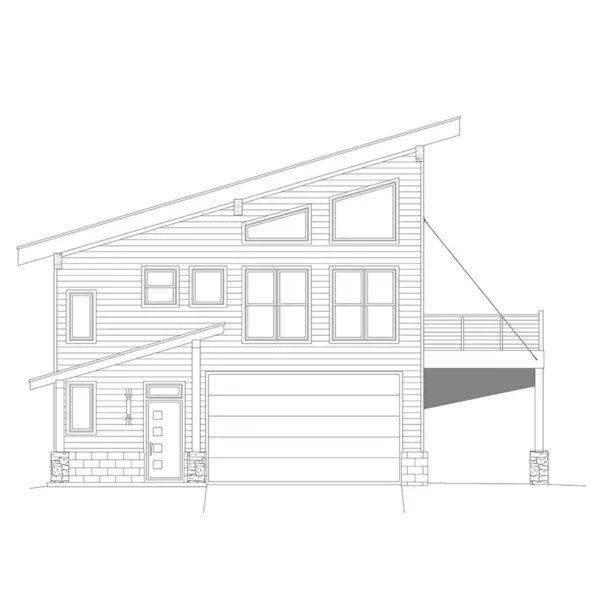 Left Elevation - Eagle Rain Modern Home 141D-0423 - Shop House Plans and More