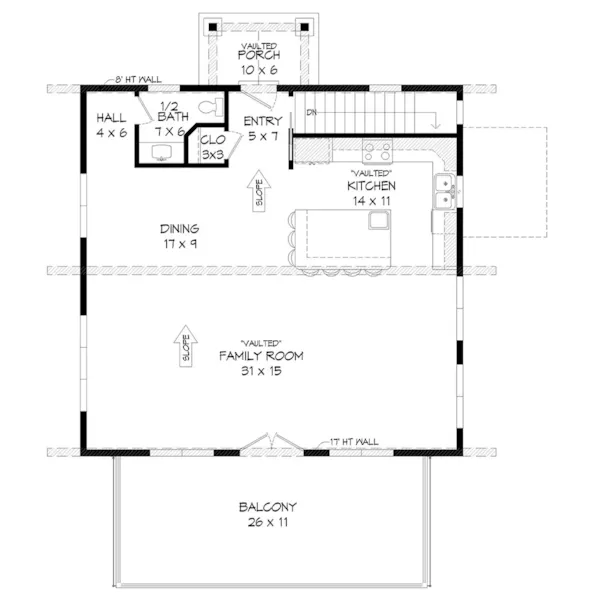 Modern House Plan Second Floor - Penn Eagle Coastal Home 141D-0424 | House Plans and More