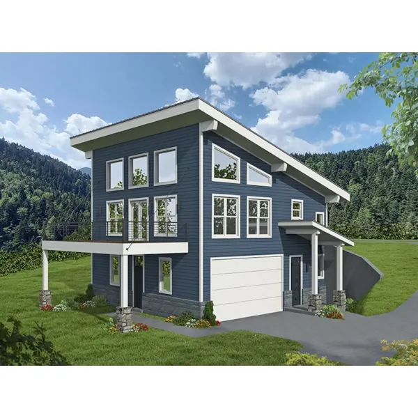 Modern House Plan Front of Home - Penn Eagle Coastal Home 141D-0424 | House Plans and More