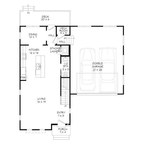 Contemporary House Plan First Floor - Solo Modern Home 141D-0425 - Shop House Plans and More