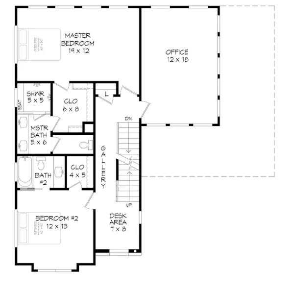 Contemporary House Plan Second Floor - Solo Modern Home 141D-0425 - Shop House Plans and More