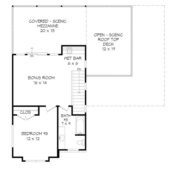 Contemporary House Plan Third Floor - Solo Modern Home 141D-0425 - Shop House Plans and More