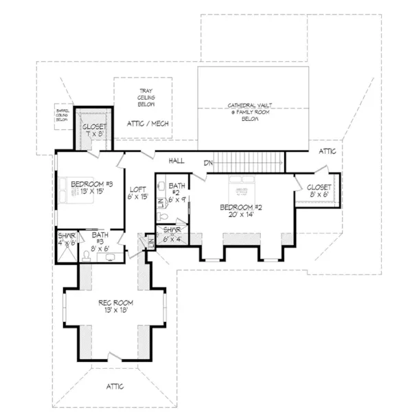 Contemporary House Plan Second Floor - Green Briar Luxury Home 141D-0438 - Shop House Plans and More