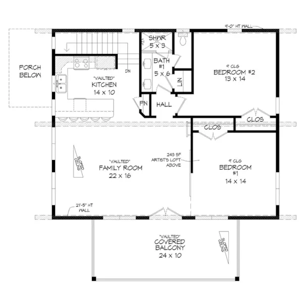 Contemporary House Plan Second Floor - Eagle River Branch Modern Home 141D-0444 - Shop House Plans and More