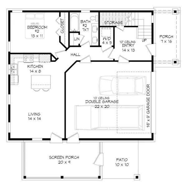 Lake House Plan First Floor - Eagle Bogg Modern Home 141D-0449 - Shop House Plans and More