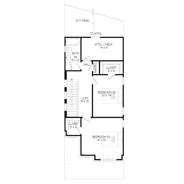 Traditional House Plan Second Floor - 141D-0451 - Shop House Plans and More