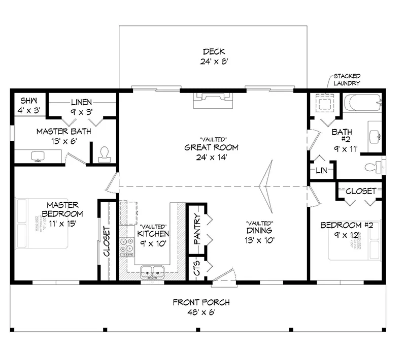 Vacation House Plan First Floor - 141D-0453 - Shop House Plans and More