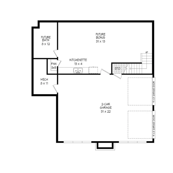 Waterfront House Plan Basement Floor - Clarks Creek Coastal Home 141D-0461 - Shop House Plans and More