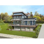 Modern House Plan Rear Photo 01 - River Canyon Overlook Lake Home 141D-0463 - Shop House Plans and More