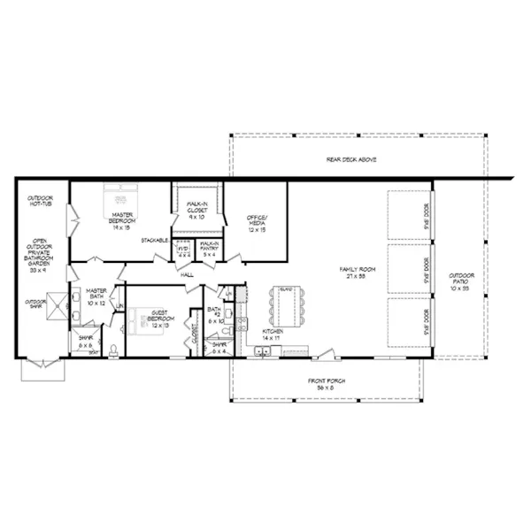 Country House Plan First Floor - Arcadia Lake Modern Farmhouse 141D-0471 - Shop House Plans and More