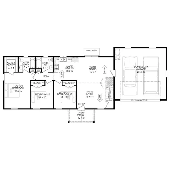 Craftsman House Plan First Floor - Fairlynn Small Home 141D-0476 - Shop House Plans and More