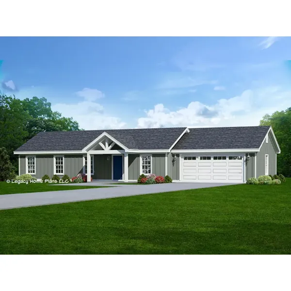 Cabin & Cottage House Plan Front of Home - Fairhaven II Ranch Home 141D-0477 - Shop House Plans and More