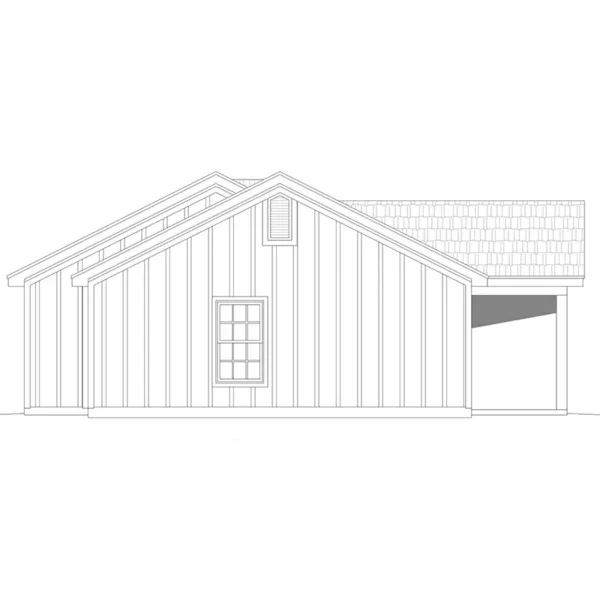 Cabin & Cottage House Plan Left Elevation - Fairhaven II Ranch Home 141D-0477 - Shop House Plans and More