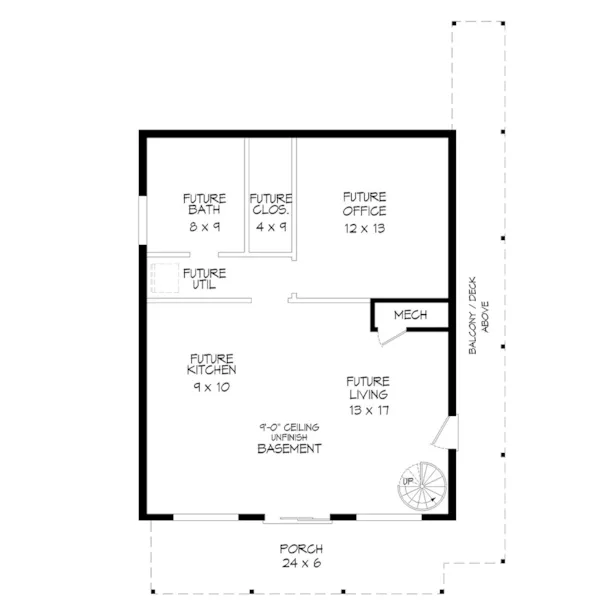 Basement Floor - Asheville Mountain Modern Home 141D-0481 - Shop House Plans and More