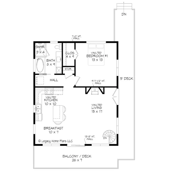 First Floor - Asheville Mountain Modern Home 141D-0481 - Shop House Plans and More