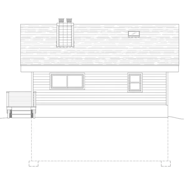 Rear Elevation - Asheville Mountain Modern Home 141D-0481 - Shop House Plans and More