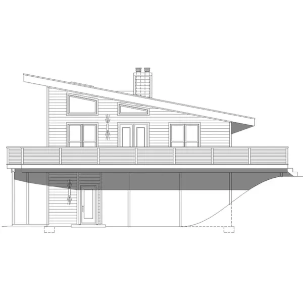 Right Elevation - Asheville Mountain Modern Home 141D-0481 - Shop House Plans and More