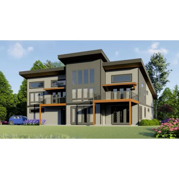 Lake House Plan Rear Photo 02 - Lookout Mountain Modern Home 141D-0482 - Shop House Plans and More