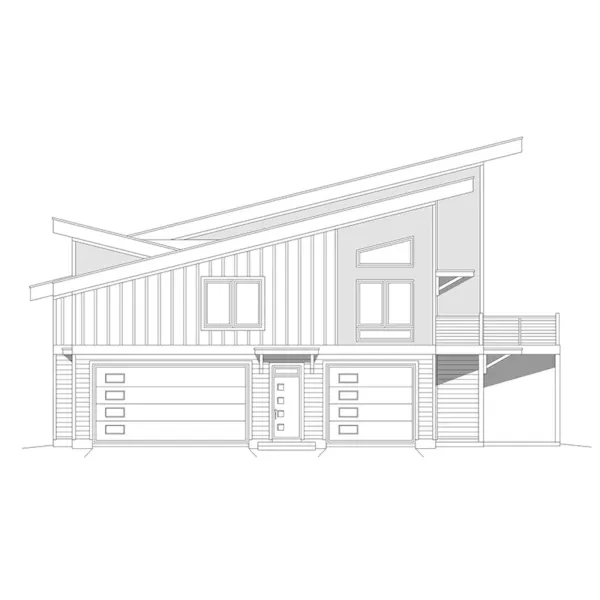 Lake House Plan Right Elevation - Lookout Mountain Modern Home 141D-0482 - Shop House Plans and More