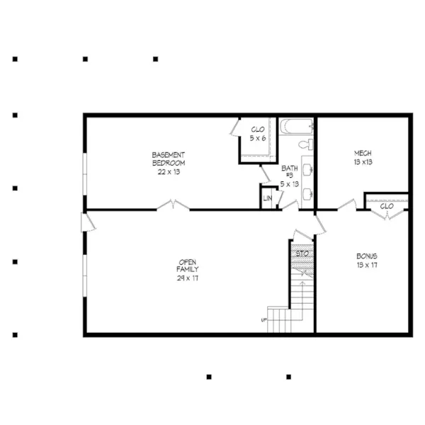 Lake House Plan Basement Floor - Pine Heaven Vacation Home 141D-0484 - Shop House Plans and More