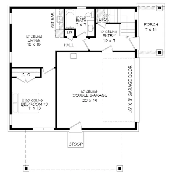 Modern House Plan First Floor - Eagle Inlet Vacation Home 141D-0491 - Shop House Plans and More