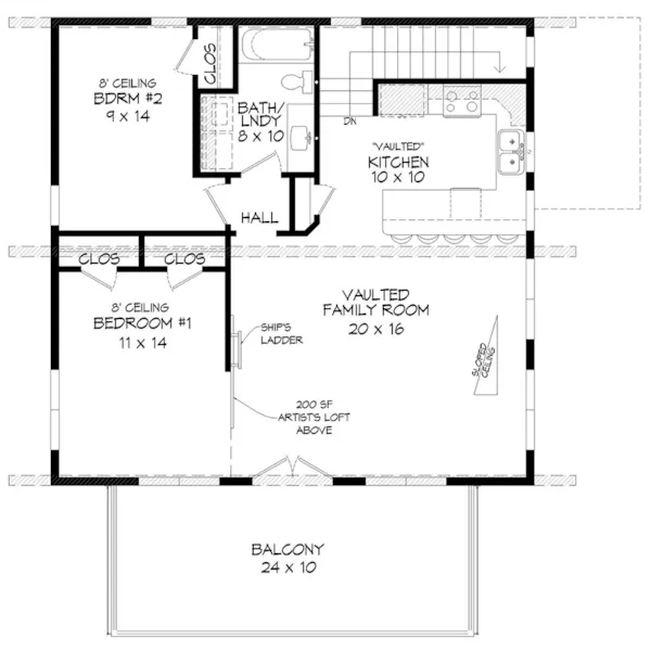 Modern House Plan Second Floor - Eagle Inlet Vacation Home 141D-0491 - Shop House Plans and More