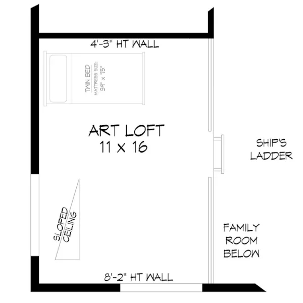 Modern House Plan Loft - Eagle Inlet Vacation Home 141D-0491 - Shop House Plans and More