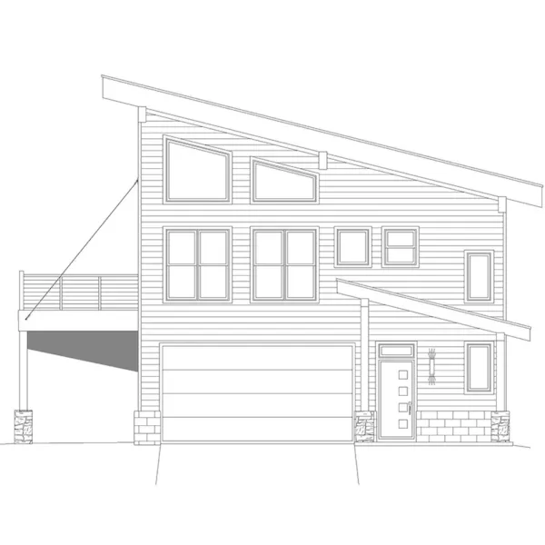 Modern House Plan Right Elevation - Eagle Inlet Vacation Home 141D-0491 - Shop House Plans and More