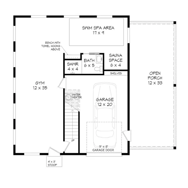 First Floor - Bear Creek Pass Relaxing Retreat 141D-0495 - Shop House Plans and More