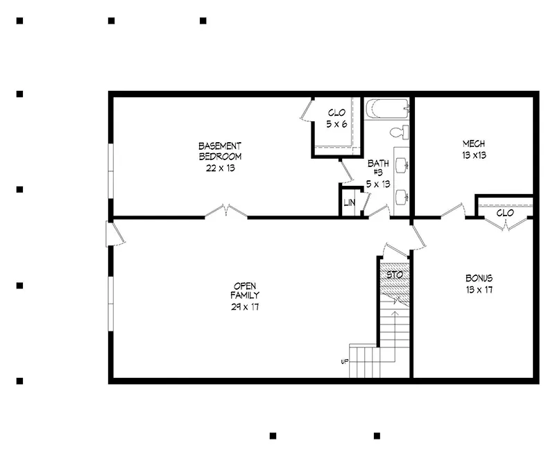 Waterfront House Plan Basement Floor - 141D-0507 - Shop House Plans and More