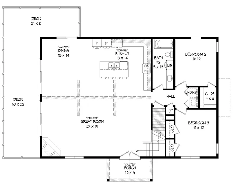 Waterfront House Plan First Floor - 141D-0507 - Shop House Plans and More