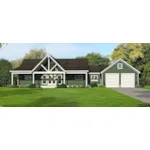 Ranch House Plan Front of Home - Greers Ferry Craftsman Home 141D-0512 - Shop House Plans and More