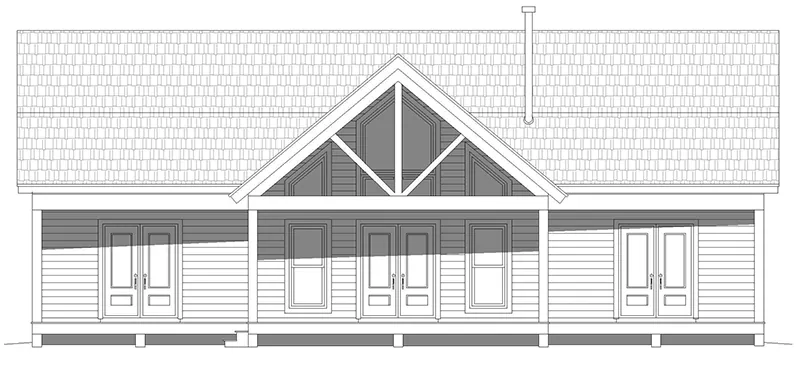 Lake House Plan Rear Elevation - Buffalo Circle Rustic Lake Home 141D-0513 - Shop House Plans and More