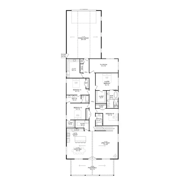 Rustic House Plan First Floor - Pleasanttown Country Home 141D-0515 - Shop House Plans and More