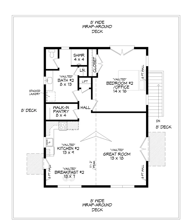 Lake House Plan Second Floor - 141D-0519 - Shop House Plans and More